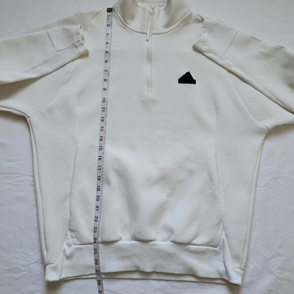 Adidas Z.N.E. AEROREADY 1/4 Zip Pullover Sweatshirt White Men’s Size Medium - Picture 7 of 13